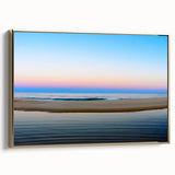 Framed canvas featuring a vintage-style landscape painting of Cabo San Lucas with a black and gold color scheme.