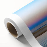 Art deco poster of Cabo San Lucas scenery on rolled canvas, featuring pastel sea and sky tones, ideal for nursery wall art.