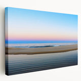 Large art print of Cabo San Lucas scenery on stretched canvas, featuring ocean blues and sandy tones.