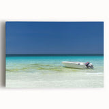 Black and white photograph of Cancun beach on large stretched canvas, suitable for kitchen wall art.
