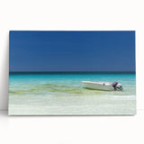 Black and white stretched canvas of Cancun scenery, ideal for kitchen wall art or bedroom ambiance.