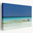 Large canvas print featuring a vibrant Cancun beach scene, ideal for kitchen wall art.