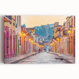 Black and white large art print of Mexico City skyline on stretched canvas, suitable for kitchen wall art.