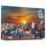 Acrylic print of Guanajuato, Mexico scenery in vibrant colors, ideal for bedroom or dining room decor.