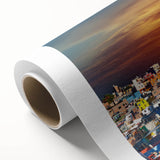 Art Deco poster of Guanajuato, Mexico scenery on rolled canvas, featuring pastel colors; ideal for nursery wall art.