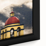 Framed canvas featuring a textured close-up of Oaxaca scenery in vibrant colors, ideal for living room decor.