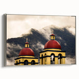 Landscape art painting of Oaxaca scenery on framed canvas.