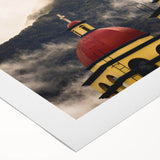 Art deco poster featuring a vibrant Oaxaca, Mexico landscape on rolled canvas, suitable for dining room decor.