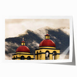Rolled print of Oaxaca, Mexico scenery with vibrant floral elements, ideal for art wall dining room.