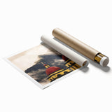 Extra large rolled print featuring a floral scene in Oaxaca, with vibrant green and pink tones.