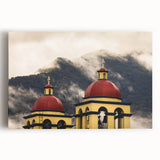 Black and white stretched canvas featuring a scenic view of Oaxaca, ideal for kitchen wall art.