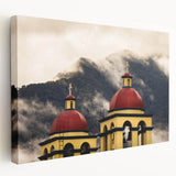 Large stretched canvas depicting a vibrant Oaxaca, Mexico landscape, ideal for kitchen wall art.