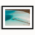 Extra large abstract art print of vibrant, colorful Mexican scenery on a textured canvas, framed in black.