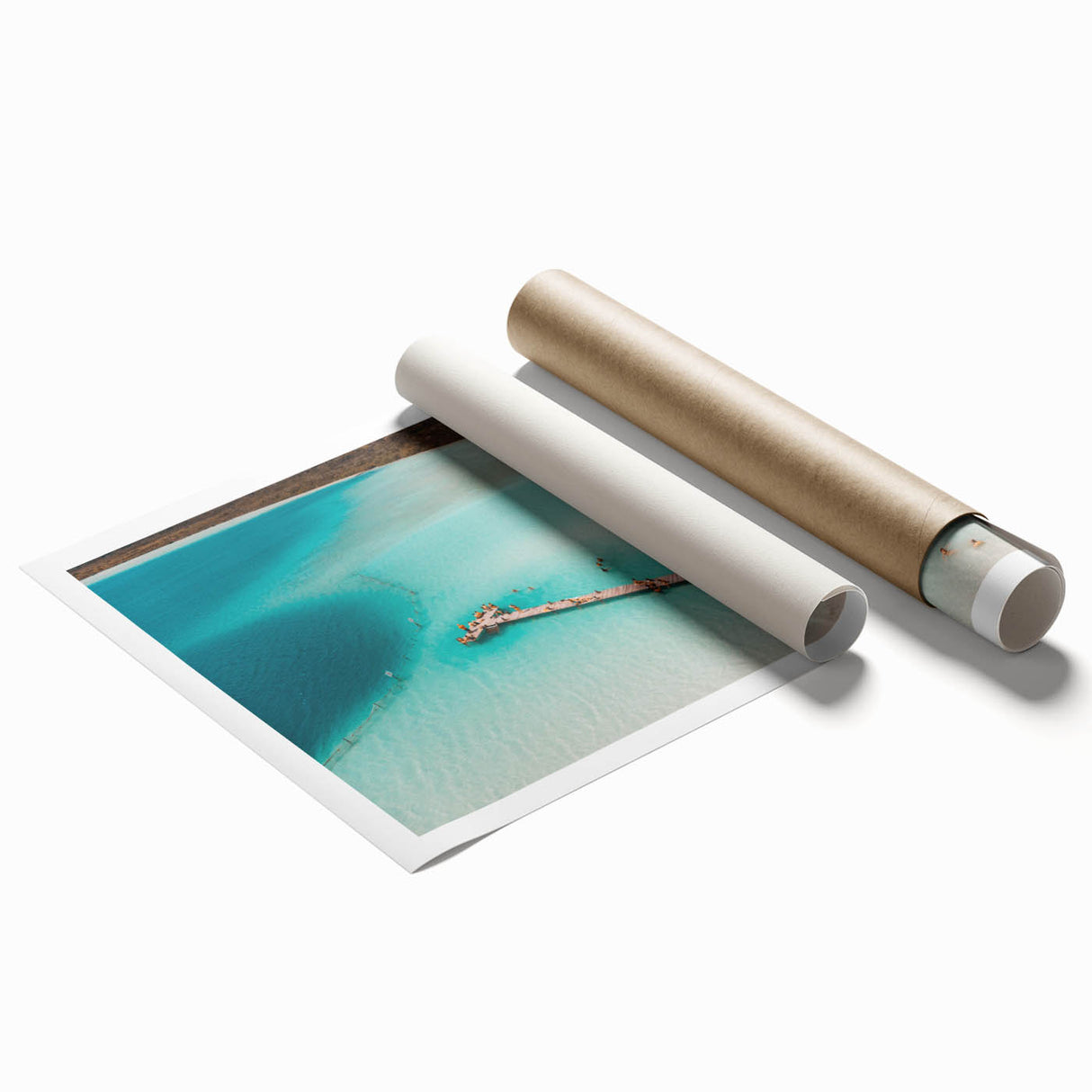 Extra large rolled print of Quintana Roo scenery with vibrant floral elements, ideal for classy bathroom wall art.