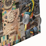 Large abstract wall art depicting the Yucatan scenery in mid-century modernist style on acrylic glass.