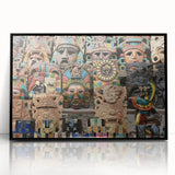 Large abstract wall art featuring vibrant hues of the Yucatan scenery in a black framed acrylic print.