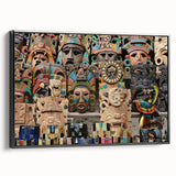 Black and white vintage poster art of Yucatan landscape on framed canvas, ideal for bedroom wall decor.