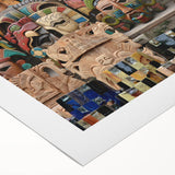 Art deco poster of Yucatan scenery in pastel shades on rolled canvas, suitable for dining room wall art.