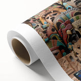 Art deco poster of Yucatan scenery in muted green and blue tones on rolled canvas, ideal for nursery wall art.