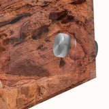 Large abstract wall art depicting a Middle Eastern scenery in muted earth tones on acrylic glass, ideal for dining room art.