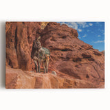 Black and white large art print of Afghan landscape on stretched canvas, ideal for kitchen wall art.