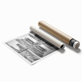 Extra large rolled print of Dubai skyline in muted earth tones, ideal for classy bathroom wall art.