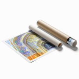 Extra large rolled print featuring a detailed floral art scene set in Iran.