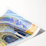 Extra large wall art featuring line art flowers in a Middle Eastern scenery, ideal for large living room decor.