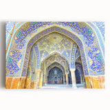 Black and white stretched canvas of a Middle Eastern landscape, ideal for kitchen wall art.