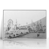Modern art wall decor featuring a Middle-Eastern Iraqi landscape in muted earth tones, framed acrylic.
