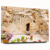Acrylic print of Jerusalem scenery in muted earth tones, ideal for dining room decor.