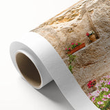 Art deco poster of Jerusalem skyline in soft pastel colors on rolled canvas, ideal for nursery wall art.