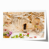 Rolled print of Jerusalem scenery with muted earth tones, ideal for art wall dining room.