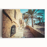 Black and white photograph of Tel Aviv skyline on large stretched canvas, suitable as kitchen wall art.