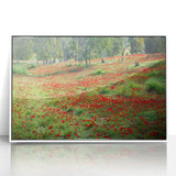 Acrylic print of a Middle Eastern scenery in art deco style, featuring soft earth tones.