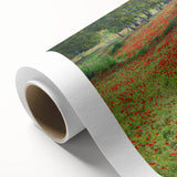 Art Deco poster of a Middle Eastern scenery in muted earth tones on rolled canvas, ideal for nursery wall art.