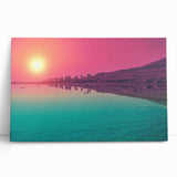 Black and white stretched canvas of Middle Eastern scenery, ideal for kitchen wall art.