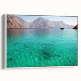 Extra large vintage poster art of a scenic Middle Eastern landscape on a framed canvas.