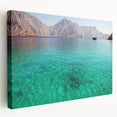 Large stretched canvas with a scenic Middle-Eastern Oman landscape in earth tones, suitable for kitchen wall art.