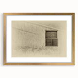 Extra large abstract art print of Middle Eastern scenery in gold frame, ideal for living room decor.