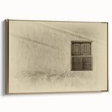 Framed canvas wall art depicting a vintage-style Middle Eastern landscape in gold and black tones, ideal for bedroom decor.