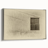 Framed canvas depicting a colorful Middle Eastern landscape with vintage poster elements.