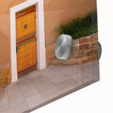 Large abstract wall art depicting Saudi Arabian scenery in muted earth tones on acrylic glass.