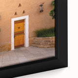 Extra large framed canvas featuring a textured, colorful depiction of a Middle Eastern scene, ideal for living room decor.