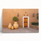 Black and white stretched canvas featuring a large, detailed Saudi Arabian landscape.