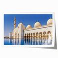 Extra large rolled print of Abu Dhabi scenery with soft floral accents, ideal for dining room wall art.