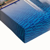 Large art of Abu Dhabi skyline in black and white on stretched canvas, ideal for bedroom wall decor.