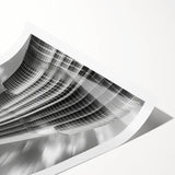 Extra large wall art featuring line art flowers with the Burj Khalifa in the background, printed on rolled canvas.