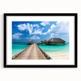 Abstract art print of a vibrant, textured scene in shades of blue and orange on a large canvas, ideal for living room decor.