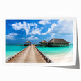 Extra large rolled print of Fiji scenery with vibrant floral elements, ideal for classy bathroom wall art.
